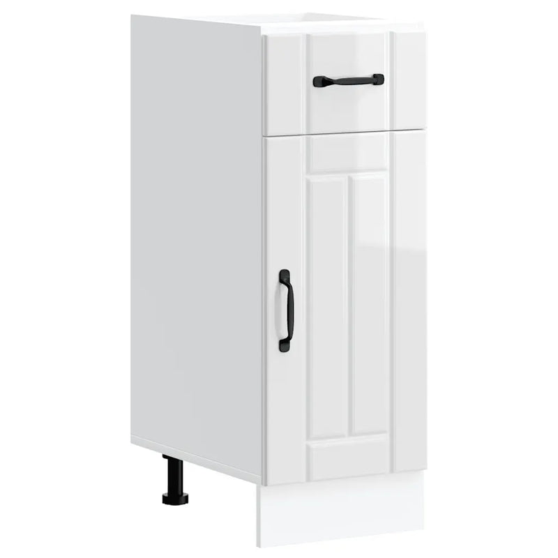 Kitchen Base Cabinet "Lucca" High Gloss White Engineered Wood