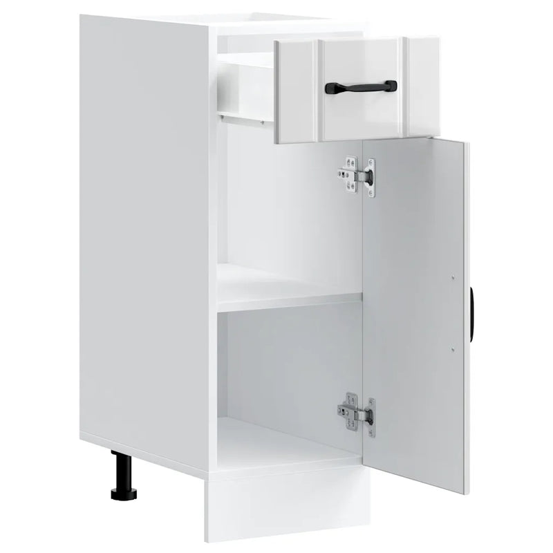 Kitchen Base Cabinet "Lucca" High Gloss White Engineered Wood