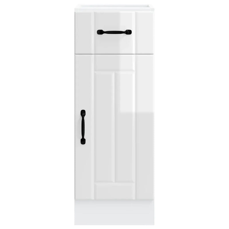 Kitchen Base Cabinet "Lucca" High Gloss White Engineered Wood