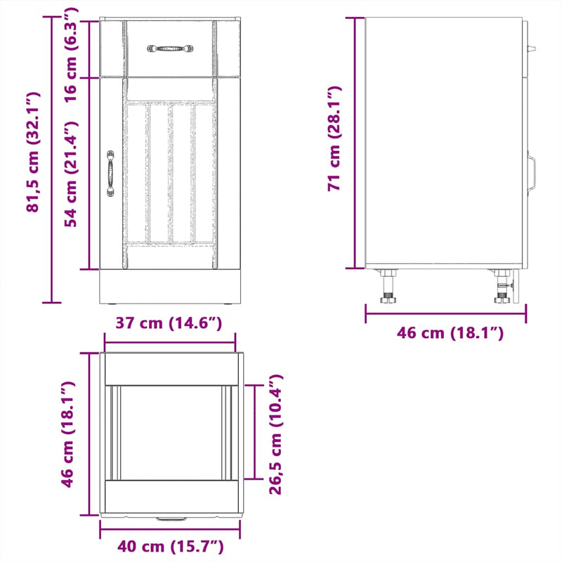 Kitchen Base Cabinet Lucca White Engineered Wood