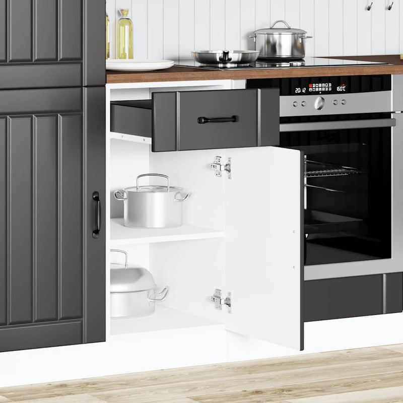 vidaXL Kitchen Base Cabinet "Lucca" Black Engineered Wood