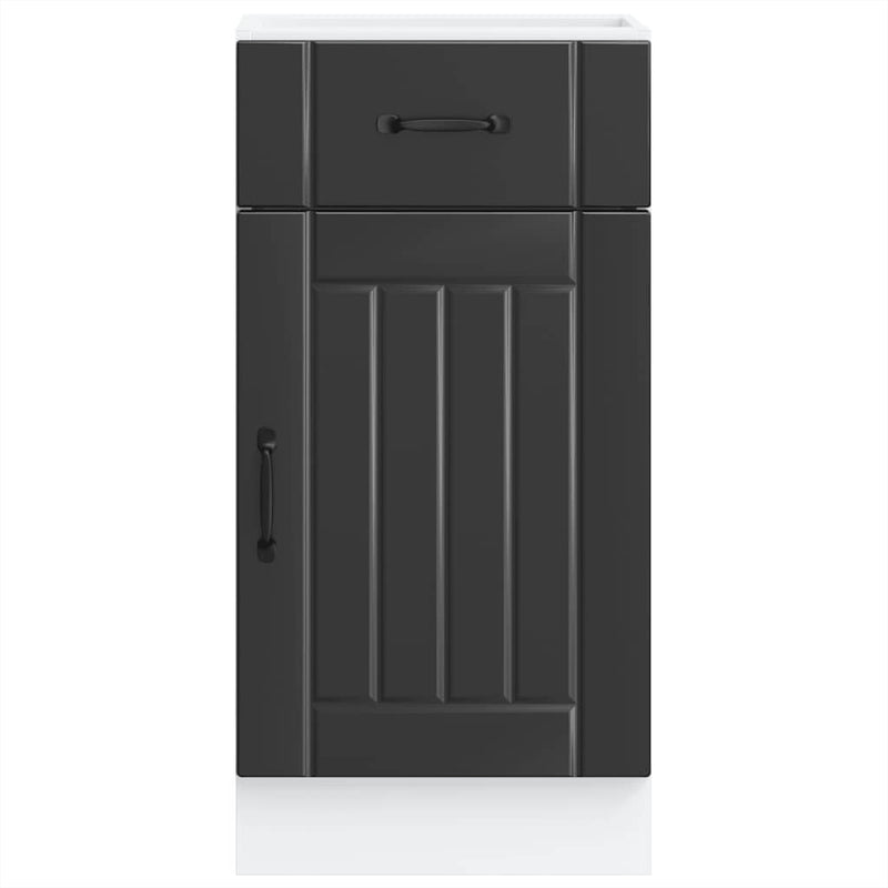vidaXL Kitchen Base Cabinet "Lucca" Black Engineered Wood
