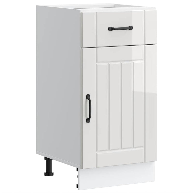 vidaXL Kitchen Base Cabinet "Lucca" High Gloss White Engineered Wood