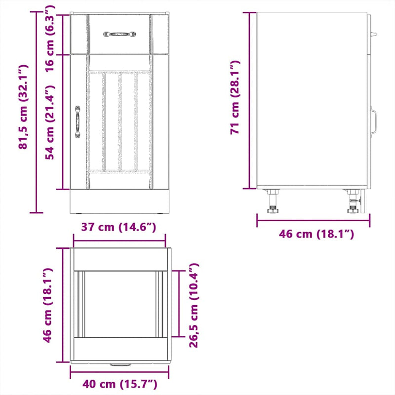 vidaXL Kitchen Base Cabinet "Lucca" High Gloss White Engineered Wood