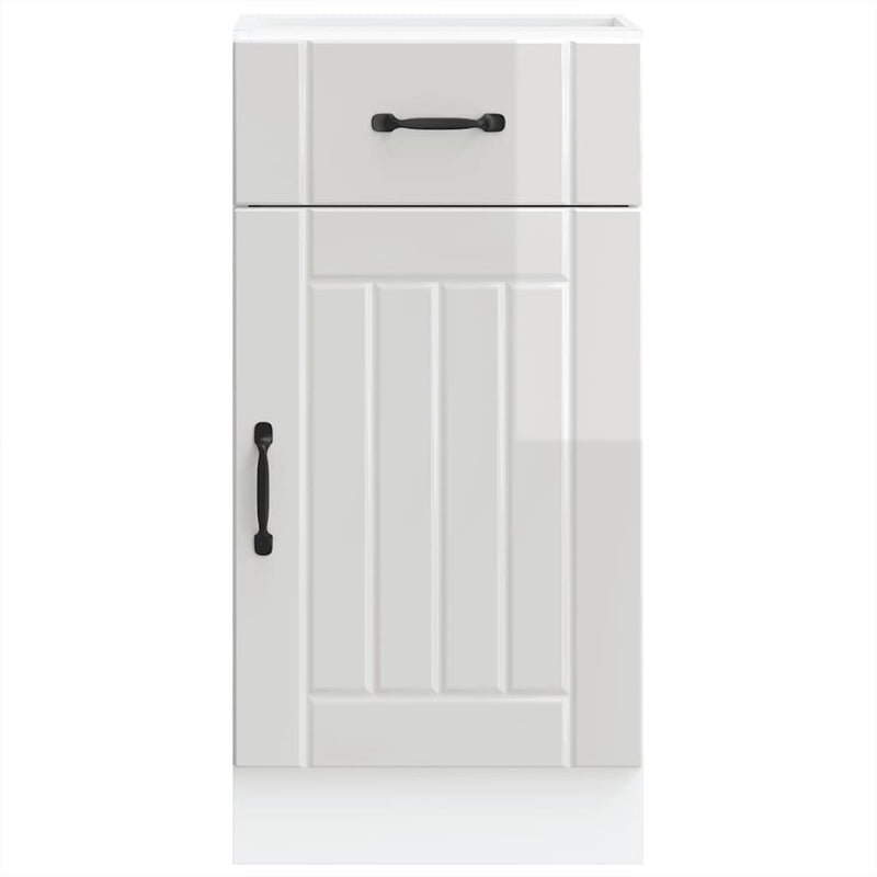 vidaXL Kitchen Base Cabinet "Lucca" High Gloss White Engineered Wood