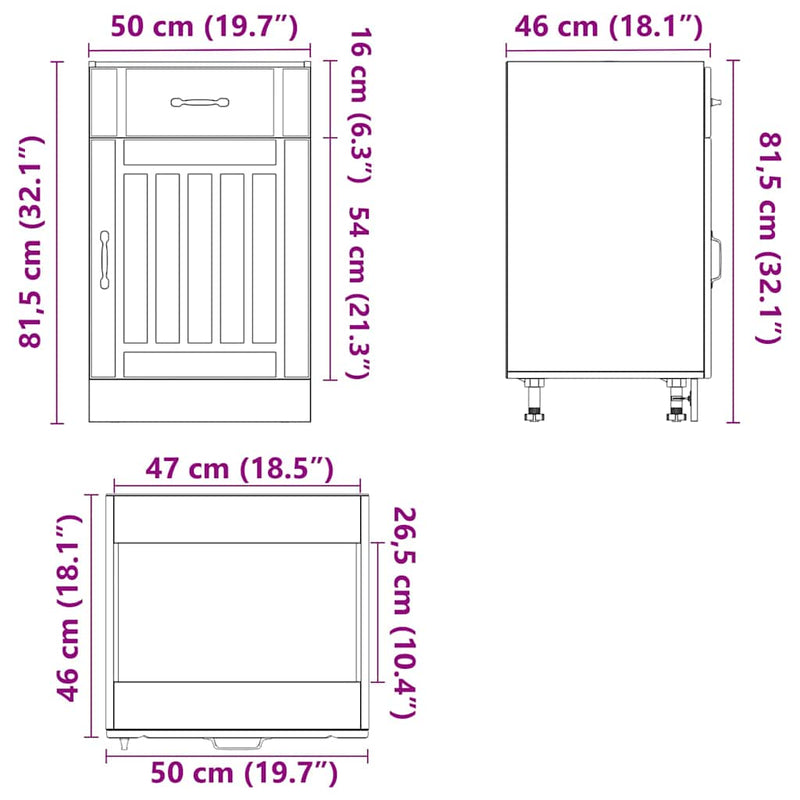 Kitchen Base Cabinet Lucca White Engineered Wood