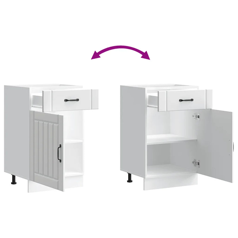 Kitchen Base Cabinet Lucca White Engineered Wood