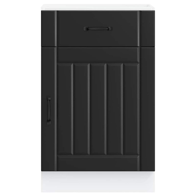 vidaXL Kitchen Base Cabinet "Lucca" Black Engineered Wood