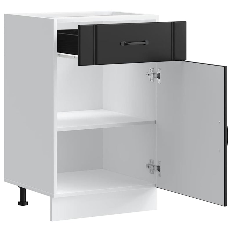 vidaXL Kitchen Base Cabinet "Lucca" Black Engineered Wood