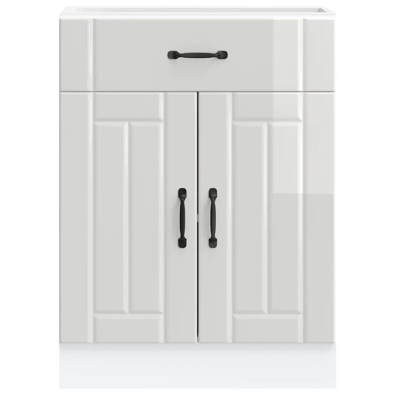 Kitchen Base Cabinet "Lucca" High Gloss White Engineered Wood