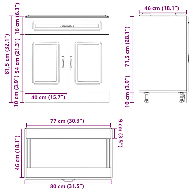 Kitchen Base Cabinet Lucca White Engineered Wood