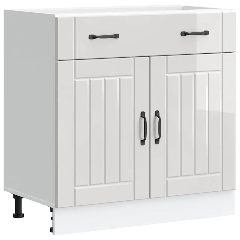Kitchen Base Cabinet "Lucca" High Gloss White Engineered Wood