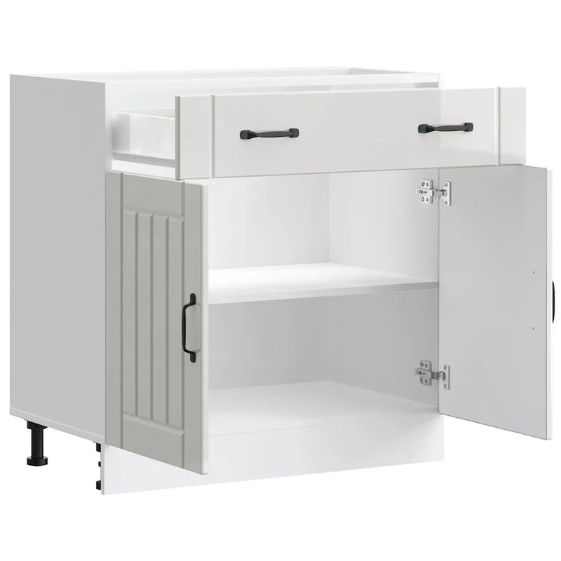 Kitchen Base Cabinet "Lucca" High Gloss White Engineered Wood