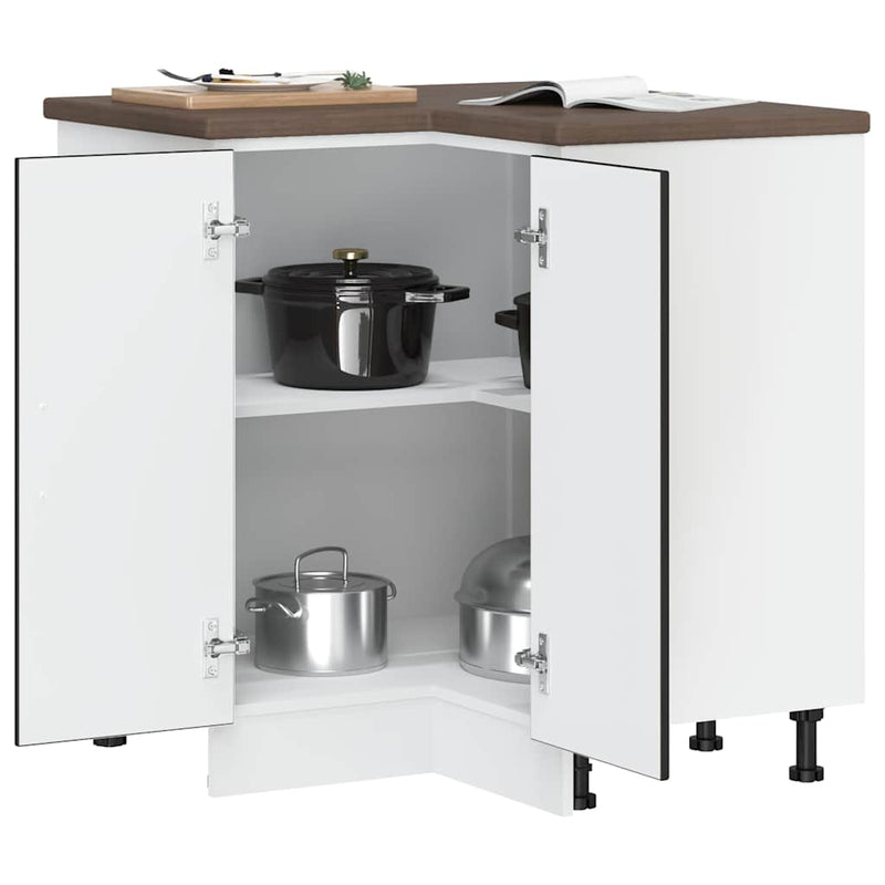 vidaXL Kitchen Corner Base Cabinet "Lucca" Black Engineered Wood