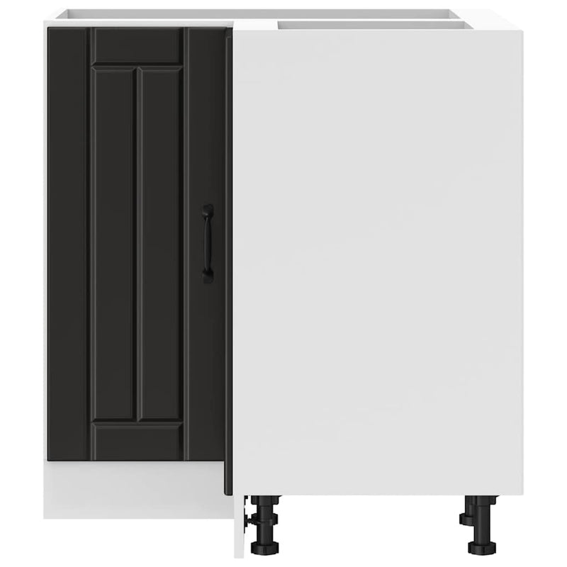 vidaXL Kitchen Corner Base Cabinet "Lucca" Black Engineered Wood