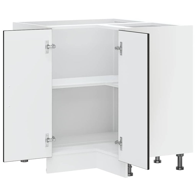 vidaXL Kitchen Corner Base Cabinet "Lucca" Black Engineered Wood