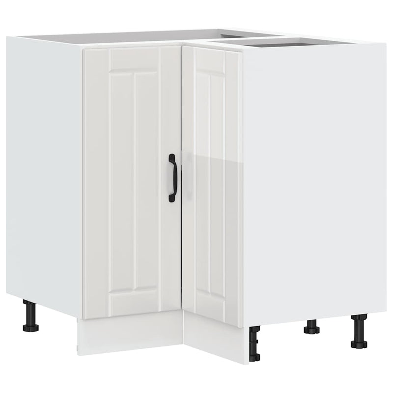 vidaXL Kitchen Corner Base Cabinet "Lucca" High Gloss White Engineered Wood