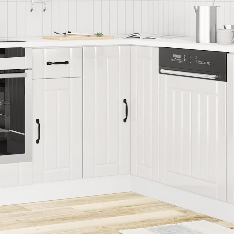 vidaXL Kitchen Corner Base Cabinet "Lucca" High Gloss White Engineered Wood