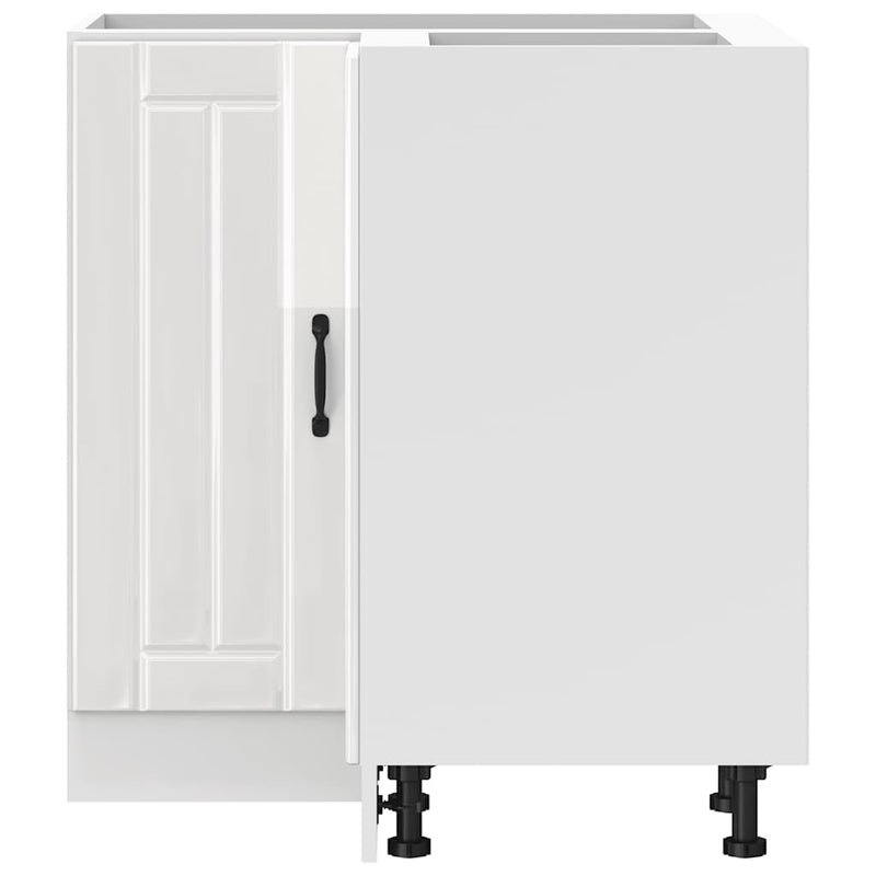 vidaXL Kitchen Corner Base Cabinet "Lucca" High Gloss White Engineered Wood