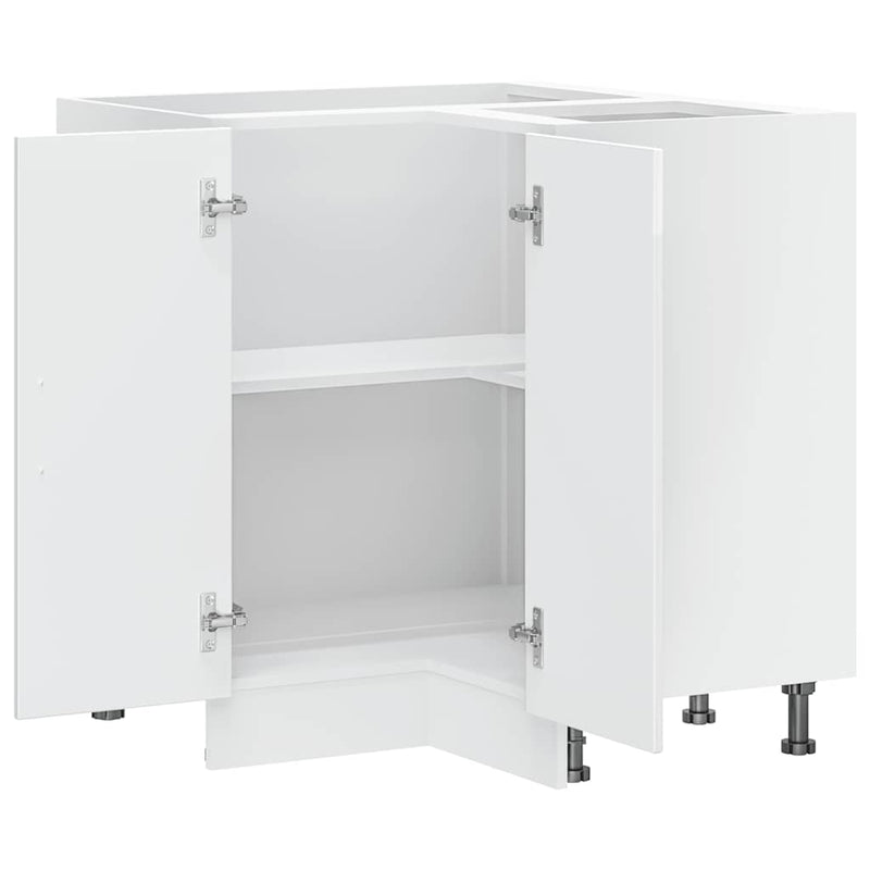 vidaXL Kitchen Corner Base Cabinet "Lucca" High Gloss White Engineered Wood