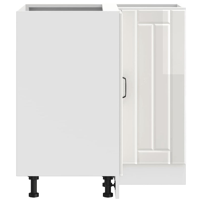 vidaXL Kitchen Corner Base Cabinet "Lucca" High Gloss White Engineered Wood