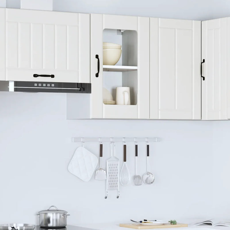 Kitchen Wall Cabinet with Glass Door Lucca White