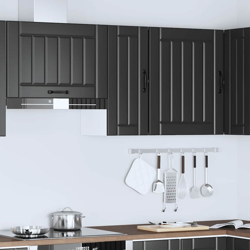 vidaXL Kitchen Wall Cabinet "Lucca" Black Engineered Wood