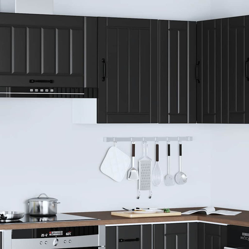 vidaXL Kitchen Wall Cabinet "Lucca" Black Engineered Wood