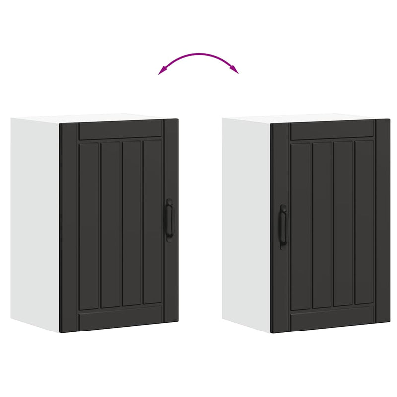 vidaXL Kitchen Wall Cabinet "Lucca" Black Engineered Wood
