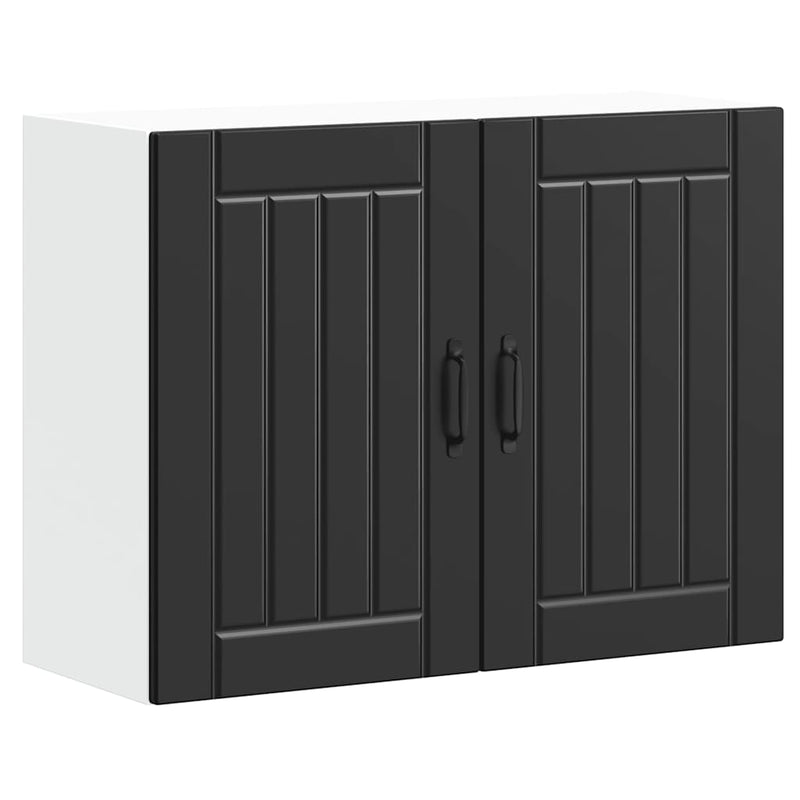 vidaXL Kitchen Wall Cabinet "Lucca" Black Engineered Wood