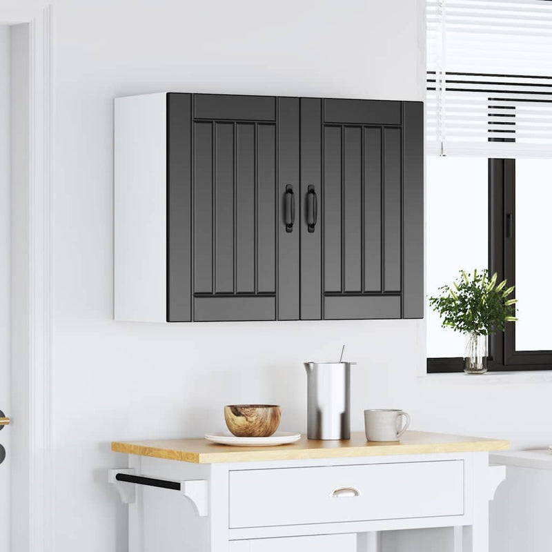 vidaXL Kitchen Wall Cabinet "Lucca" Black Engineered Wood
