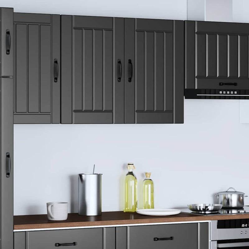 vidaXL Kitchen Wall Cabinet "Lucca" Black Engineered Wood