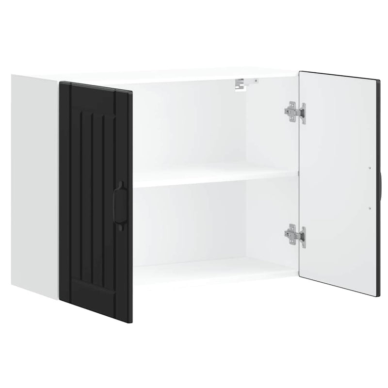 vidaXL Kitchen Wall Cabinet "Lucca" Black Engineered Wood