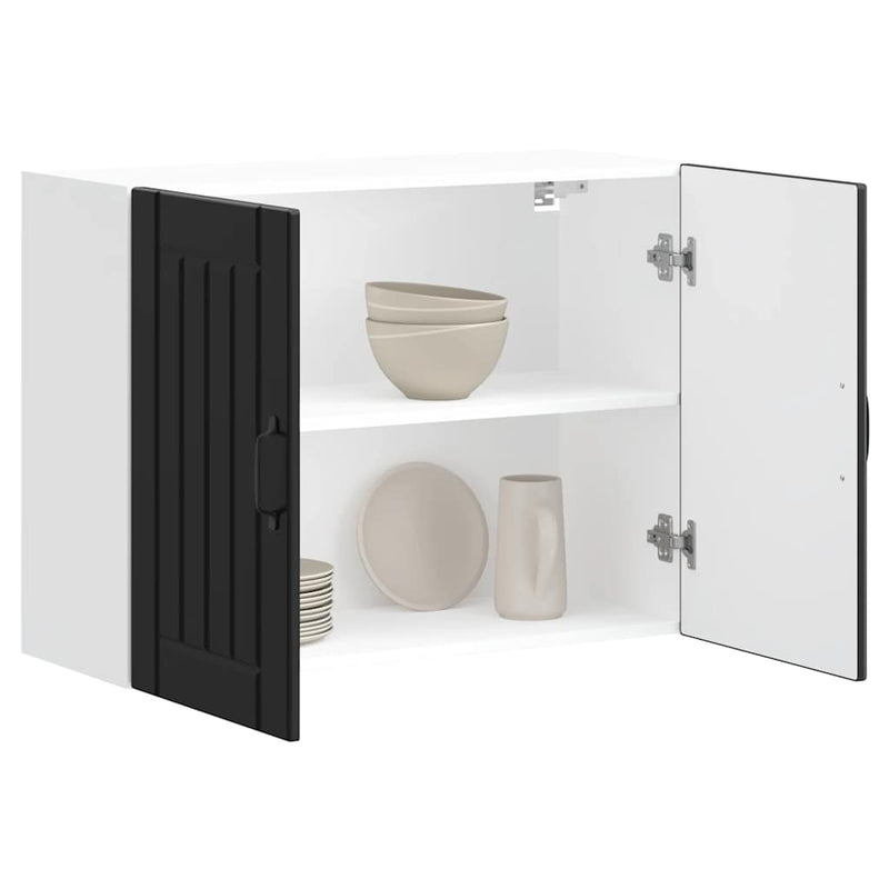 vidaXL Kitchen Wall Cabinet "Lucca" Black Engineered Wood