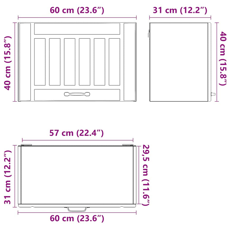 Kitchen Wall Cabinet "Lucca" High Gloss White Engineered Wood
