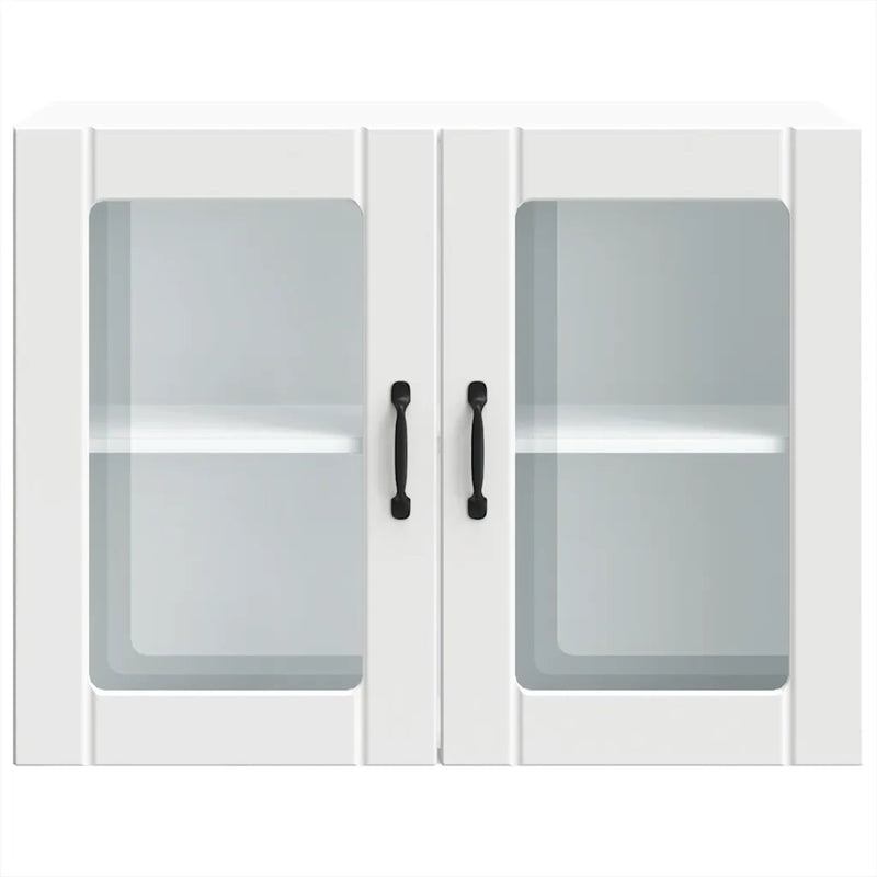 Kitchen Wall Cabinet with Glass Door Lucca White Engineered Wood