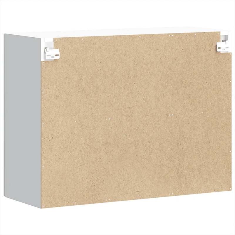 Kitchen Wall Cabinet with Glass Door Lucca White Engineered Wood
