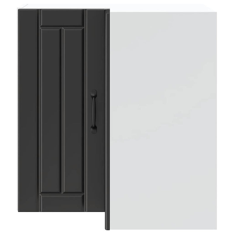 vidaXL Kitchen Wall Corner Cabinet "Lucca" Black Engineered Wood