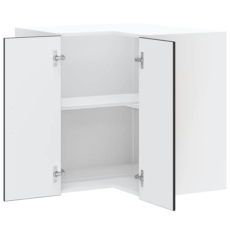 vidaXL Kitchen Wall Corner Cabinet "Lucca" Black Engineered Wood