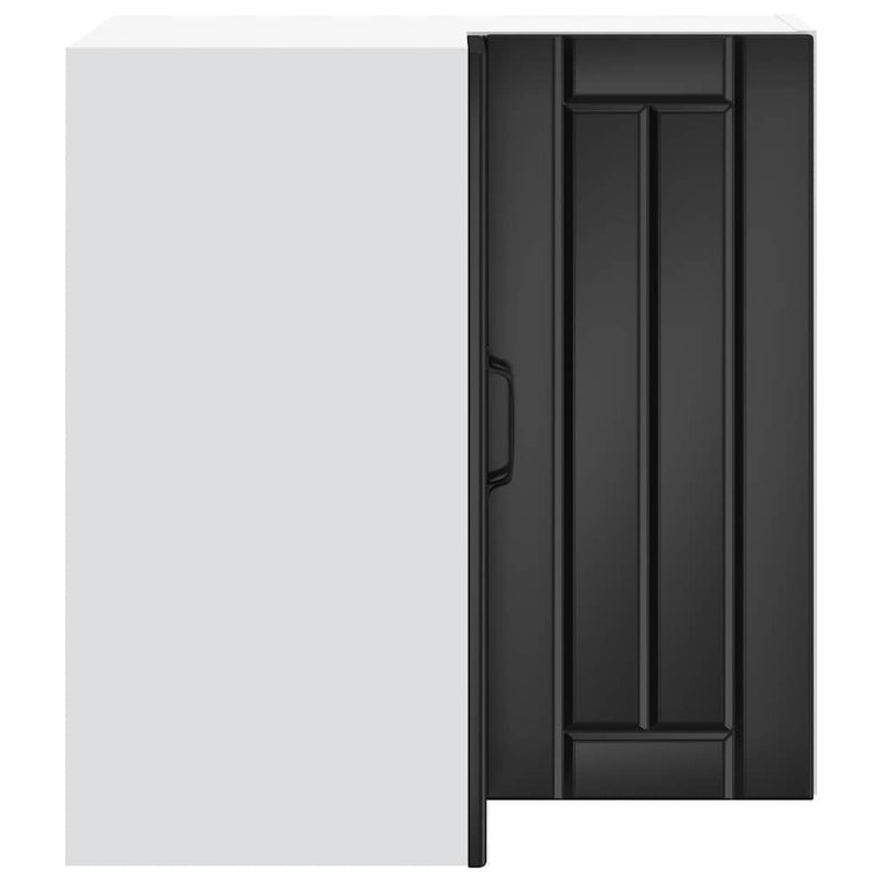 vidaXL Kitchen Wall Corner Cabinet "Lucca" Black Engineered Wood
