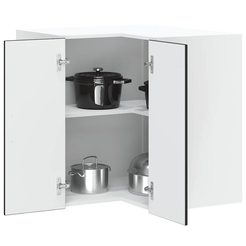 vidaXL Kitchen Wall Corner Cabinet "Lucca" Black Engineered Wood