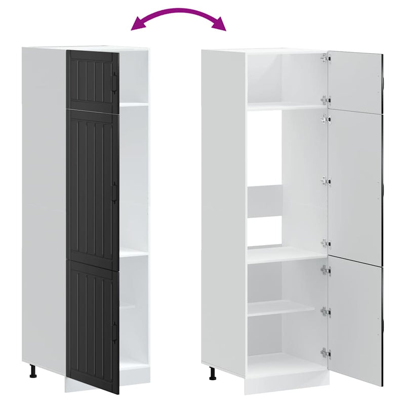 vidaXL Kitchen Cupboard "Lucca" Black Engineered Wood