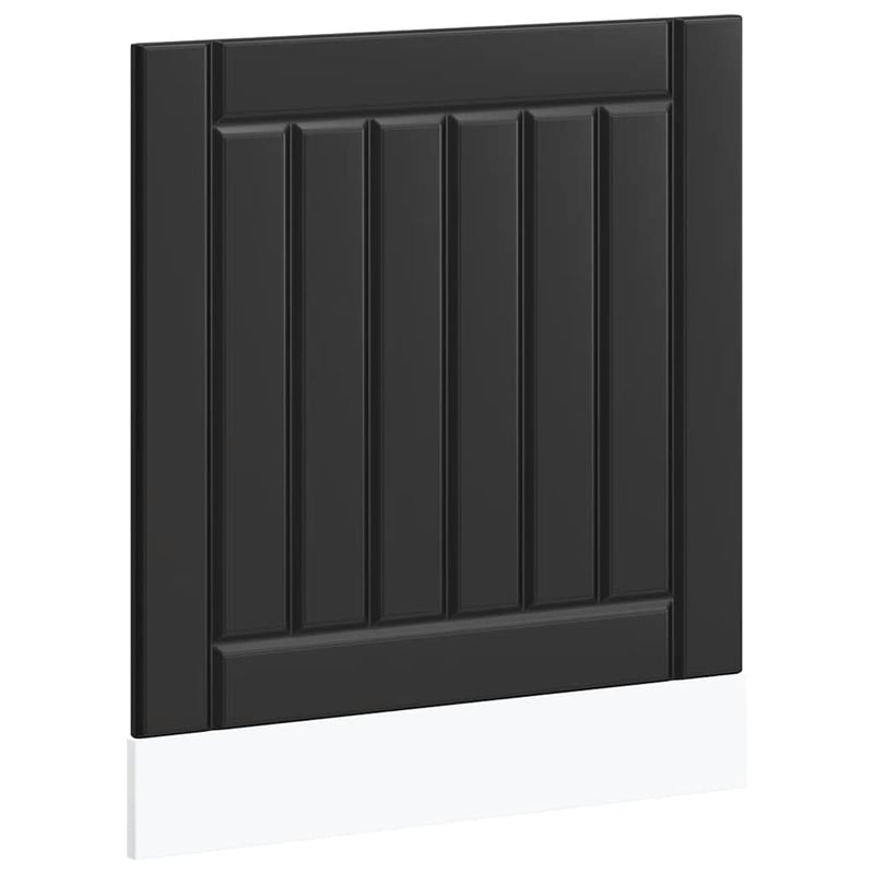 vidaXL Dishwasher Panel "Lucca" Black Engineered Wood