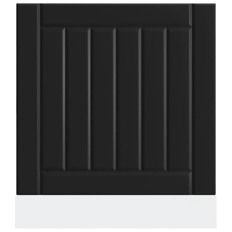 vidaXL Dishwasher Panel "Lucca" Black Engineered Wood