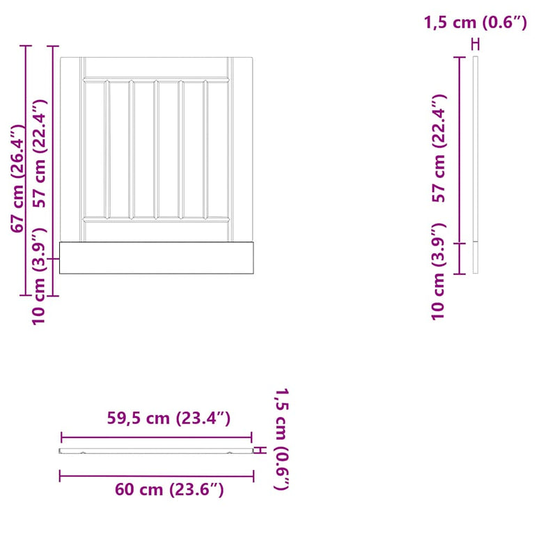 vidaXL Dishwasher Panel "Lucca" Black Engineered Wood