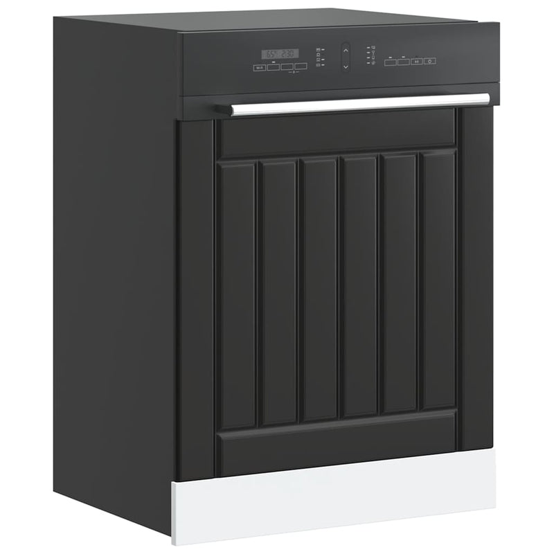 vidaXL Dishwasher Panel "Lucca" Black Engineered Wood