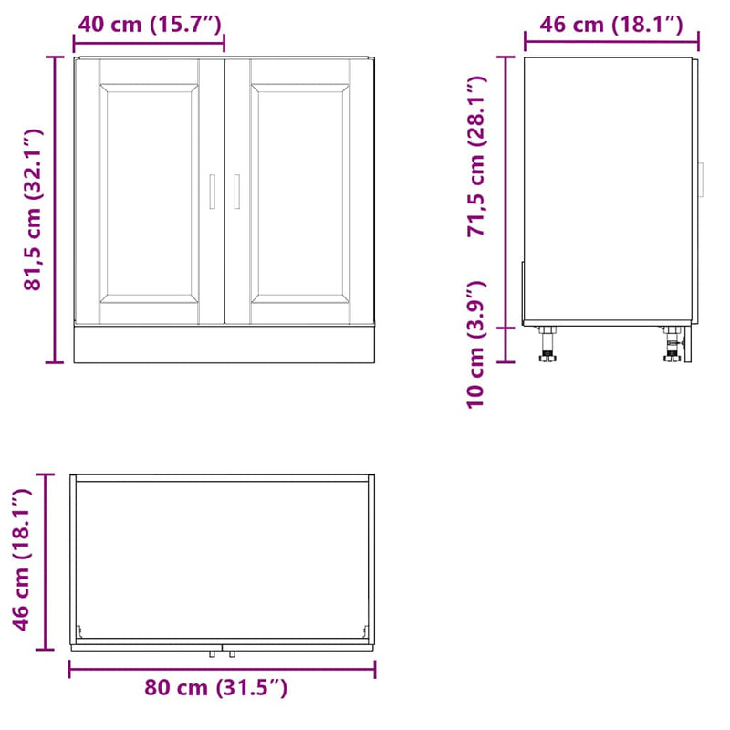 vidaXL Sink Base Cabinet  Porto White 80x46x81.5 cm Engineered Wood