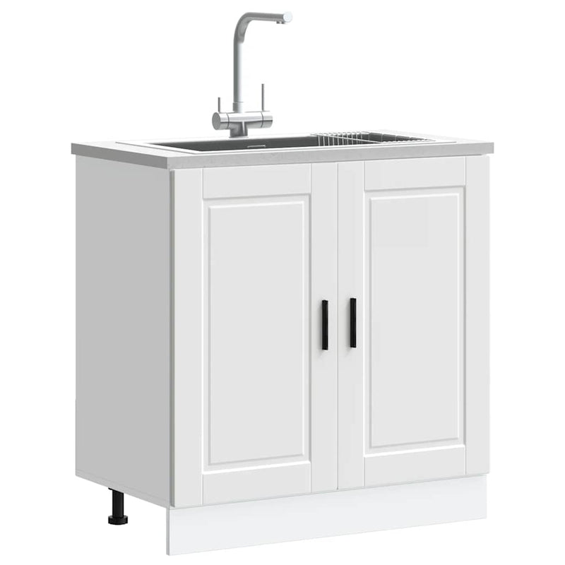 vidaXL Sink Base Cabinet  Porto White 80x46x81.5 cm Engineered Wood