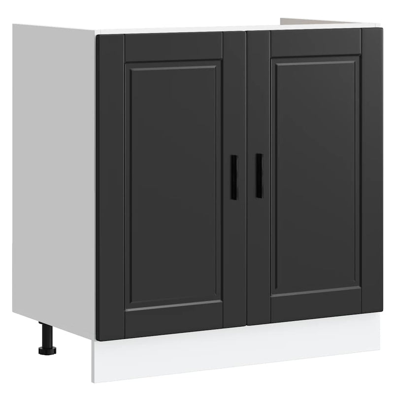 vidaXL Sink Base Cabinet "Porto" Black 80x46x81,5 cm Engineered Wood