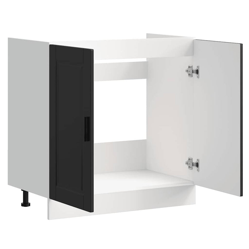 vidaXL Sink Base Cabinet "Porto" Black 80x46x81,5 cm Engineered Wood